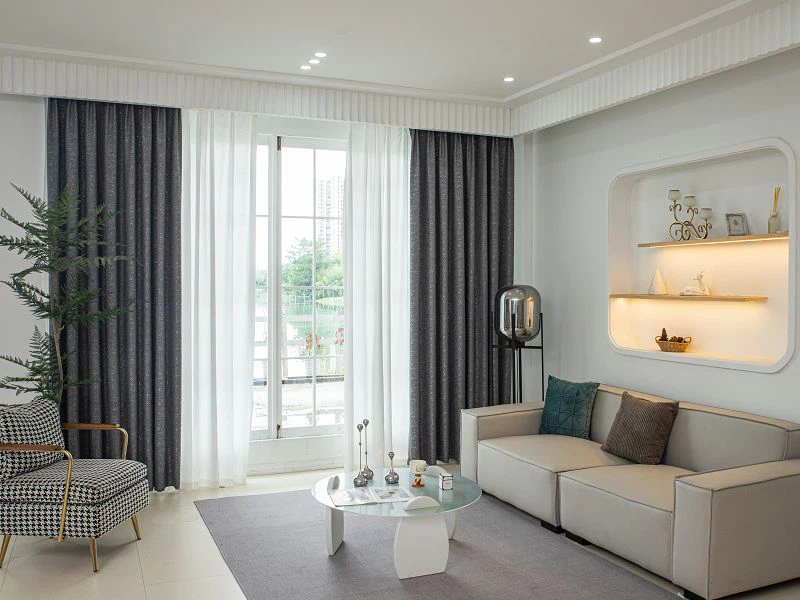 Țesătura de perdea Jacquard periat cationic