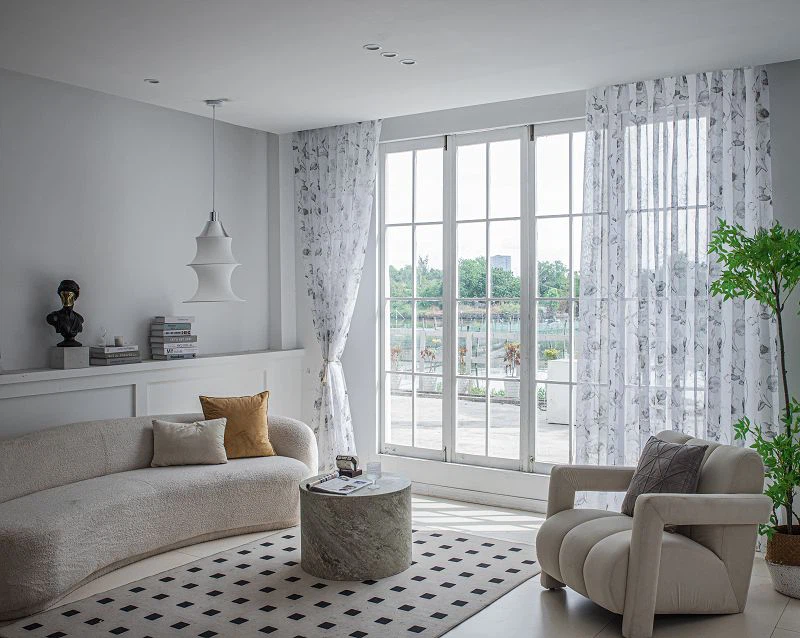 Paravan Doli Fabric cu imprimeu bujor cu centru auriu