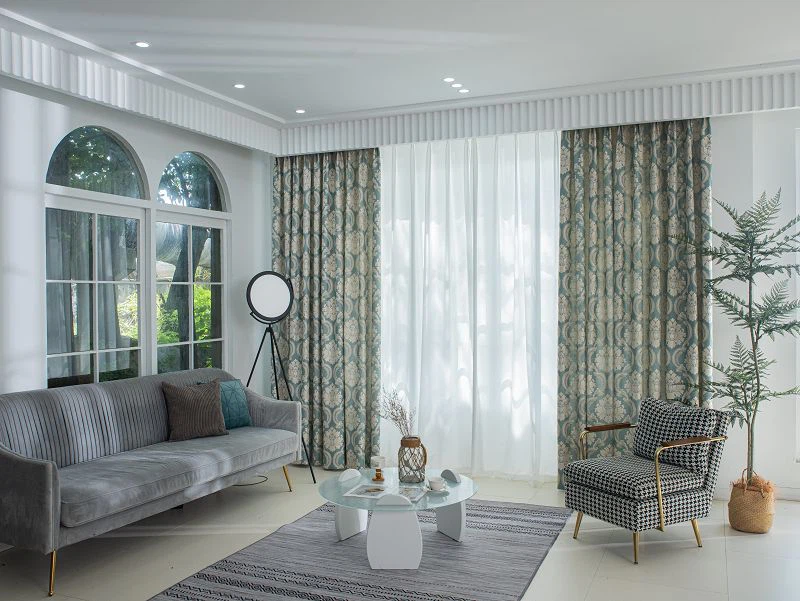 Țesătură pentru perdele florale europene fir de aur