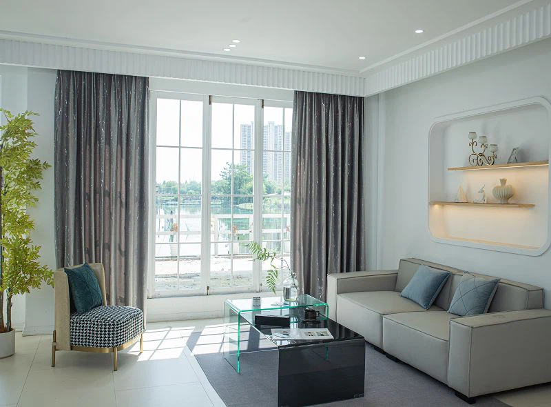 Cortina de catifea Holland cu model fulger și folie argintie