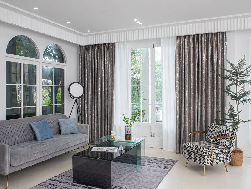 Perdeau de catifea Holland cu model de marmură și folie de aur