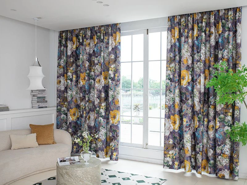 Țesătură de perdea de in Millet cu imprimeu de pictură cu cerneală